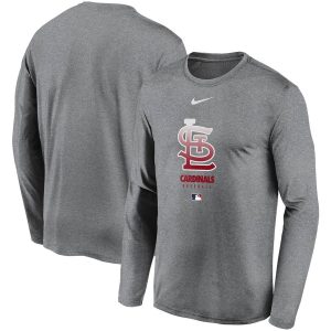 Exceptional Men's St. Louis Cardinals Nike Charcoal Authentic Collection Legend Performance Long Sleeve T Shirt Collectors this is a must have Add it to your collection by ordering