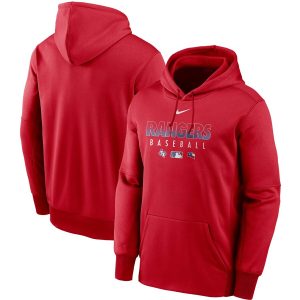 Exceptional Men's Texas Rangers Nike Red Authentic Collection Therma Performance Pullover Hoodie