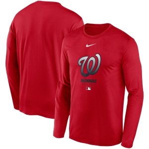 Exceptional Men's Washington Nationals Nike Red Authentic Collection Legend Performance Long Sleeve T Shirt Hurry Exclusive offer Place your order immediately for a great jersey