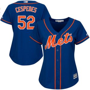 Exceptional Mets #52 Yoenis Cespedes Blue Alternate Women's Stitched MLB Jersey Retailers boost your inventory Order now to meet customer demand