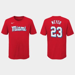 Exceptional Miami Marlins #23 Max Meyer Youth Nike 2021 City Connect Wordmark T Shirt Red Hurry Exclusive offer Place your order immediately for a great jersey