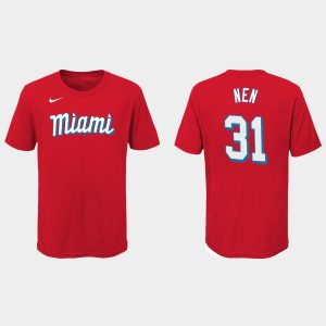 Exceptional Miami Marlins #31 Robb Nen Youth Nike 2021 City Connect Wordmark T Shirt Red For a short time available Grab yours quickly to own a team jersey