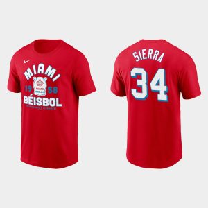 Exceptional Miami Marlins #34 Magneuris Sierra Men's Nike 2021 City Connect T Shirt Red With high demand Don't miss out Order now to wear your team colors
