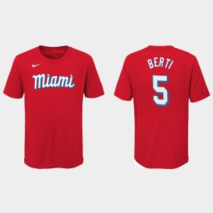 Exceptional Miami Marlins #5 Jon Berti Youth Nike 2021 City Connect Wordmark T Shirt Red For a short time available Grab yours quickly to own a team jersey