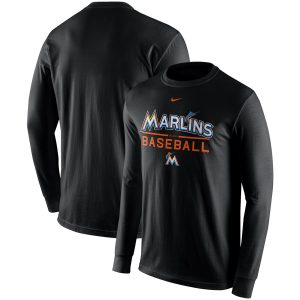 Exceptional Miami Marlins Nike Practice Long Sleeve T Shirt Black