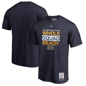 Exceptional Milwaukee Brewers Majestic 2019 Spring Training Authentic Collection T Shirt Navy