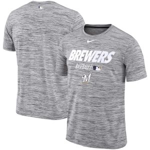 Exceptional Milwaukee Brewers Nike Authentic Collection Velocity Team Issue Performance T Shirt Gray