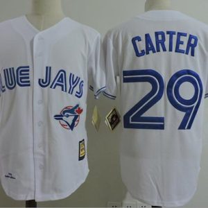 Exceptional Mitchell And Ness 1993 Blue Jays #29 Joe Carter White Stitched MLB Jersey