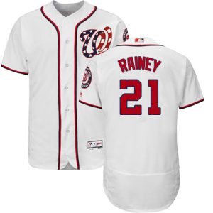 Exceptional Nationals #21 Tanner Rainey White Flexbase Authentic Collection Stitched MLB Jersey