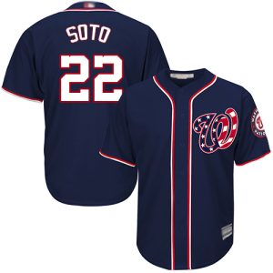 Exceptional Nationals #22 Juan Soto Blue Cool Base Stitched Youth MLB Jersey For a short time available Grab yours quickly to own a team jersey