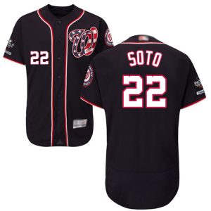 Exceptional Nationals #22 Juan Soto Navy Blue Flexbase Authentic Collection 2019 World Series Champions Stitched MLB Jersey