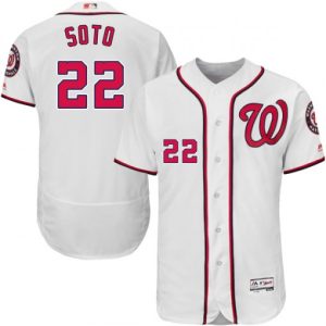 Impressive Nationals #22 Juan Soto White Flexbase Authentic Collection Stitched MLB Jersey
