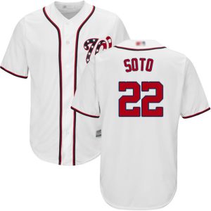Exceptional Nationals #22 Juan Soto White New Cool Base Stitched MLB Jersey
