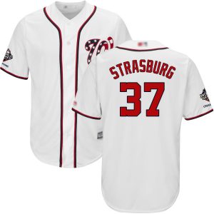 Exceptional Nationals #37 Stephen Strasburg White Cool Base 2019 World Series Champions Stitched Youth MLB Jersey Act fast Only a few left Secure yours today