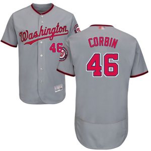 Exceptional Nationals #46 Patrick Corbin Grey Flexbase Authentic Collection Stitched MLB Jersey