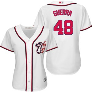 Exceptional Nationals #48 Javy Guerra White Home Women's Stitched MLB Jersey With high demand Don't miss out Order now to wear your team colors