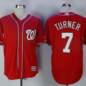 Exceptional Nationals #7 Trea Turner Red New Cool Base Stitched MLB Jersey