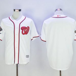 Exceptional Nationals Blank White New Cool Base 2019 World Series Champions Stitched MLB Jersey