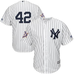 Exceptional New York Yankees #42 Majestic 2019 Jackie Robinson Day Official Cool Base Jersey White