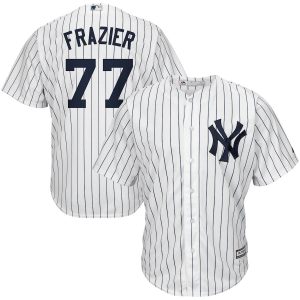 Exceptional New York Yankees #77 Clint Frazier Majestic Home Cool Base Replica Player Jersey White