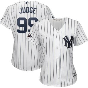 Exceptional New York Yankees #99 Aaron Judge Majestic Women's 2019 Postseason Official Cool Base Player Jersey White Navy Be among the first buyers Order now to enjoy top notch quality