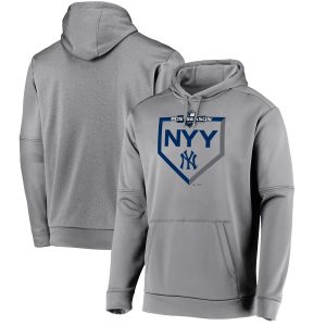 Exceptional New York Yankees Majestic 2019 Postseason Dugout Authentic Pullover Hoodie Gray