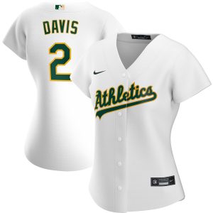 Exceptional Oakland Athletics #2 Khris Davis Nike Women's Home 2020 MLB Player Jersey White Sports fans this is your chance Order soon to be part of the action