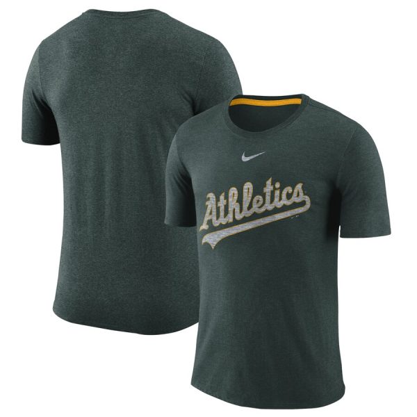 Exceptional Oakland Athletics Nike Wordmark Tri Blend T Shirt Green