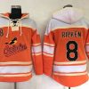 Exceptional Orioles #8 Cal Ripken Orange Sawyer Hooded Sweatshirt MLB Hoodie