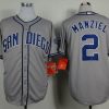 Exceptional Padres #2 Johnny Manziel Grey Cool Base Stitched MLB Jersey