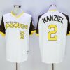 Exceptional Padres #2 Johnny Manziel White 1978 Turn Back The Clock Stitched MLB Jersey