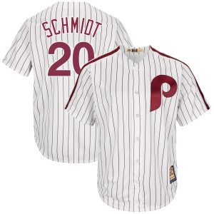 Exceptional Philadelphia Phillies #20 Mike Schmidt Majestic Cooperstown Collection Cool Base Player Jersey White