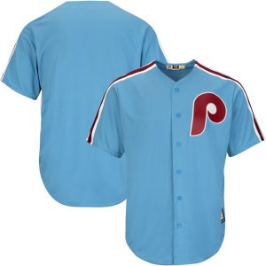 Exceptional Philadelphia Phillies Majestic Cooperstown Cool Base Team Jersey Light Blue