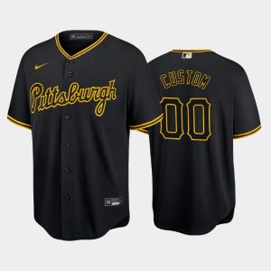 Exceptional Pittsburgh Pirates Custom Game Men's Nike Alternate MLB Jersey   Black