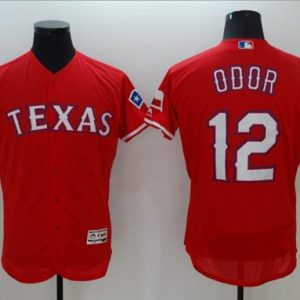 Exceptional Rangers #12 Rougned Odor Red Flexbase Authentic Collection Stitched MLB Jersey
