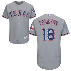 Exceptional Rangers #18 Drew Robinson Grey Flexbase Authentic Collection Stitched MLB Jersey