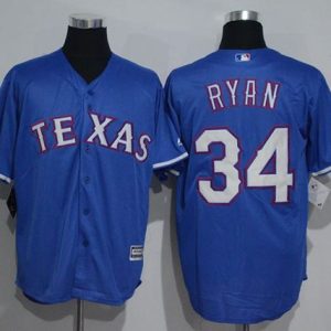 Exceptional Rangers #34 Nolan Ryan Blue New Cool Base Stitched MLB Jersey