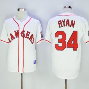 Exceptional Rangers #34 Nolan Ryan White Cooperstown Stitched MLB Jersey