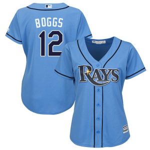 Exceptional Rays #12 Wade Boggs Light Blue Alternate Women's Stitched MLB Jersey Retailers boost your inventory Order now to meet customer demand