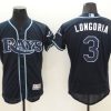 Exceptional Rays #3 Evan Longoria Dark Blue Flexbase Authentic Collection Stitched MLB Jersey