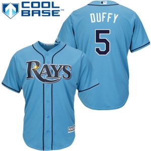 Exceptional Rays #5 Matt Duffy Light Blue Cool Base Stitched Youth MLB Jersey With high demand Don't miss out Order now to wear your team colors