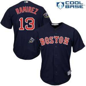 Exceptional Red Sox #13 Hanley Ramirez Navy Blue Cool Base 2018 World Series Stitched Youth MLB Jersey Retailers boost your inventory Order now to meet customer demand
