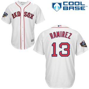 Exceptional Red Sox #13 Hanley Ramirez New White Cool Base 2018 World Series Stitched MLB Jersey
