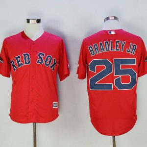 Exceptional Red Sox #25 Jackie Bradley Jr Red New Cool Base 2018 World Series Champions Stitched MLB Jersey
