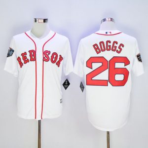 Exceptional Red Sox #26 Wade Boggs White New Cool Base 2018 World Series Stitched MLB Jersey