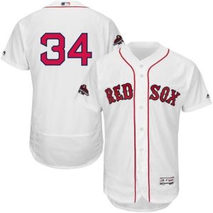 Exceptional Red Sox #34 David Ortiz White Flexbase Authentic Collection 2018 World Series Champions Stitched MLB Jersey