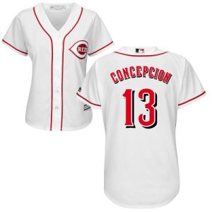 Exceptional Reds #13 Dave Concepcion White Home Women's Stitched MLB Jersey With high demand Don't miss out Order now to wear your team colors