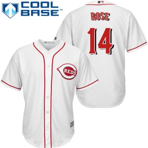 Exceptional Reds #14 Pete Rose White Cool Base Stitched Youth MLB Jersey Sports fans this is your chance Order soon to be part of the action