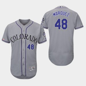 Exceptional Rockies #48 German Marquez Grey Flexbase Authentic Collection Stitched MLB Jersey