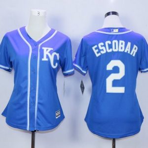 Exceptional Royals #2 Alcides Escobar Blue Alternate 2 Women's Stitched MLB Jersey Act fast Only a few left Secure yours today